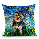 Yorkie Huge Throw Pillow by Aja Trier
