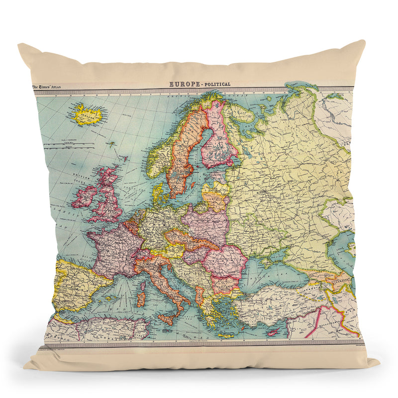 Europe 1922 Throw Pillow By Adam Shaw