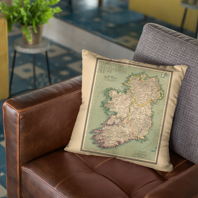 Ireland Map 1888 Throw Pillow By Adam Shaw