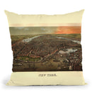New York City 1873 Throw Pillow By Adam Shaw