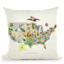 United States Botanical Map 1911 Throw Pillow By Adam Shaw