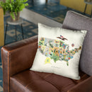 United States Botanical Map 1911 Throw Pillow By Adam Shaw
