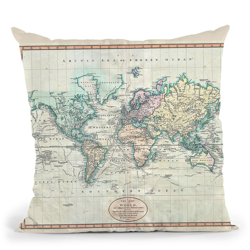 World 1801 Throw Pillow By Adam Shaw
