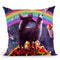 Space Sloth Riding Llama Unicorn - Taco & Burrito Throw Pillow By Skyler Hill