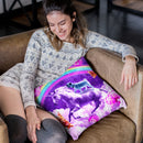 Rainbow Pug In Space Riding A Unicorn Throw Pillow By Skyler Hill