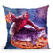 Trippy Space Sloth Turtle - Sloth Pizza Throw Pillow By Skyler Hill