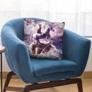 Space Cat Riding Unicorn - Pizza & Taco Throw Pillow By Skyler Hill