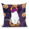 Rave Kitty Cat On Choc Cookie In Space Throw Pillow By Skyler Hill