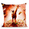 Outer Space Pug Riding Giraffe Unicorn - Pizza Throw Pillow By Skyler Hill