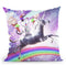 Lazer Rave Space Cat Riding Unicorn With Ice Cream Throw Pillow By Skyler Hill