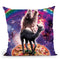 Space Cat Llama Alpaca Riding Pizza Throw Pillow By Skyler Hill
