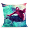 Crazy Funny Space Sloth Riding On Turtle Throw Pillow By Skyler Hill