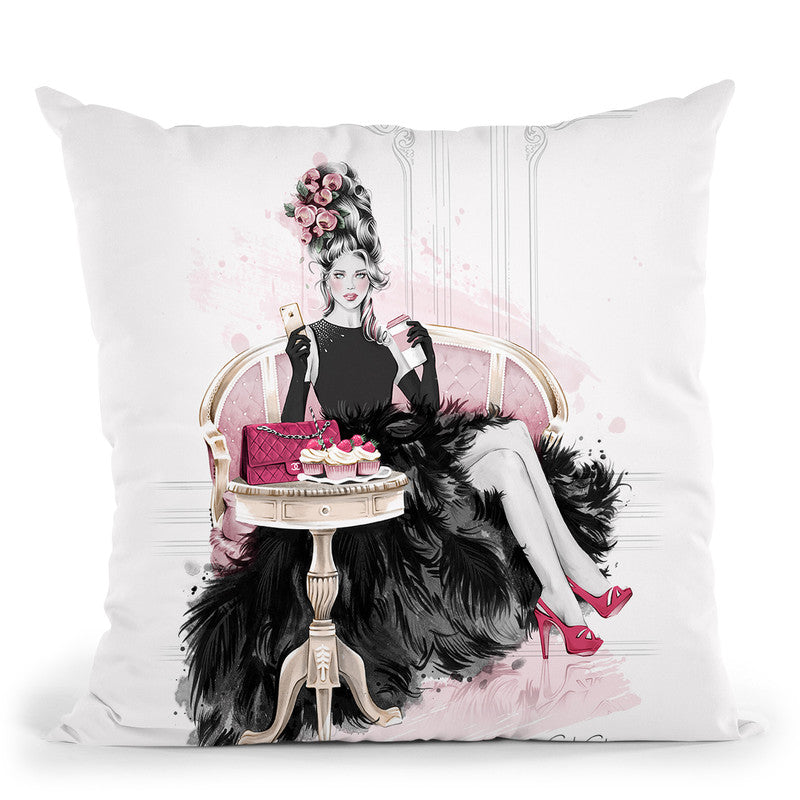 Let Them Eat Cupcakes Throw Pillow By Cristina Alonso