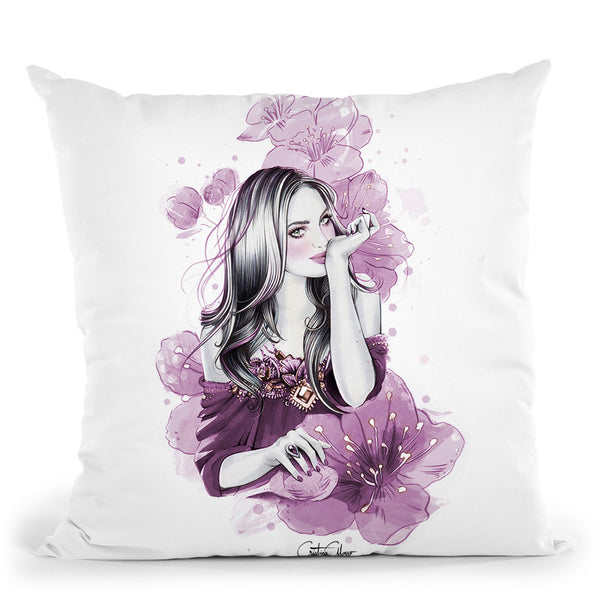 Sakura Bloom Throw Pillow By Cristina Alonso