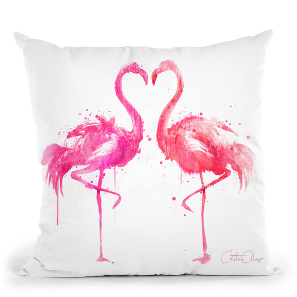 Flamingo Love Throw Pillow By Cristina Alonso