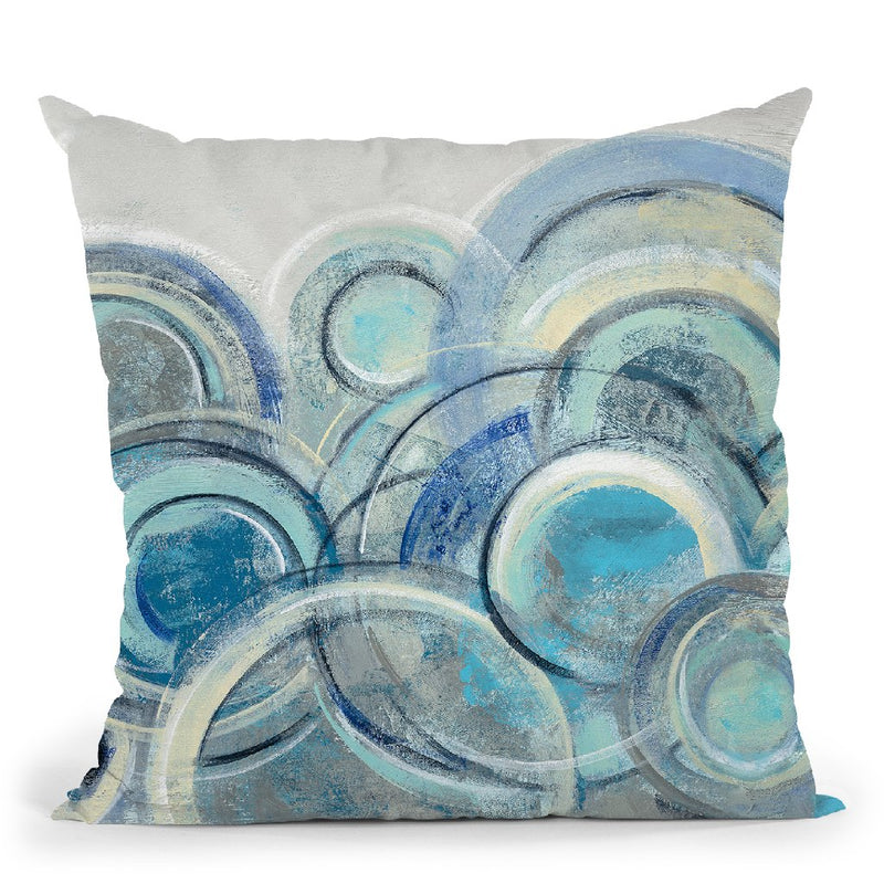 Variation Blue Grey Throw Pillow By Silvia Vassileva