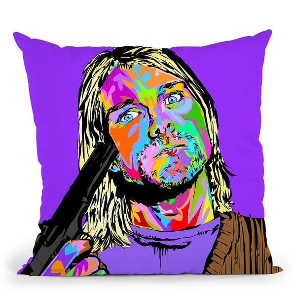 Kurt Cobain Throw Pillow By  Technodrome1