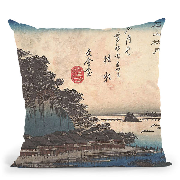 Autumn Moon Atishiyama Throw Pillow By Tesai Hokuba
