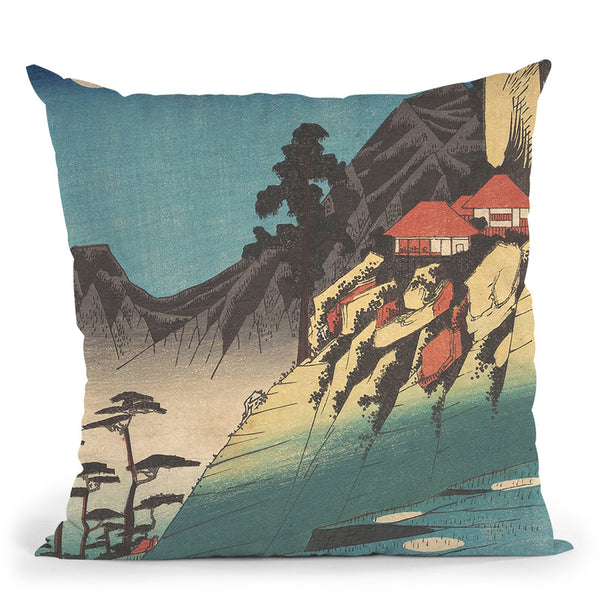 Reflections Of The Moon In The Ricefields Of Sarashina Ininshu Throw Pillow By Utagawa Hiroshige