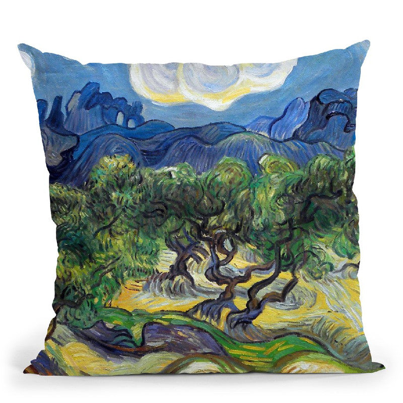 Olive Trees With The Alpilles I Throw Pillow By Van Gogh