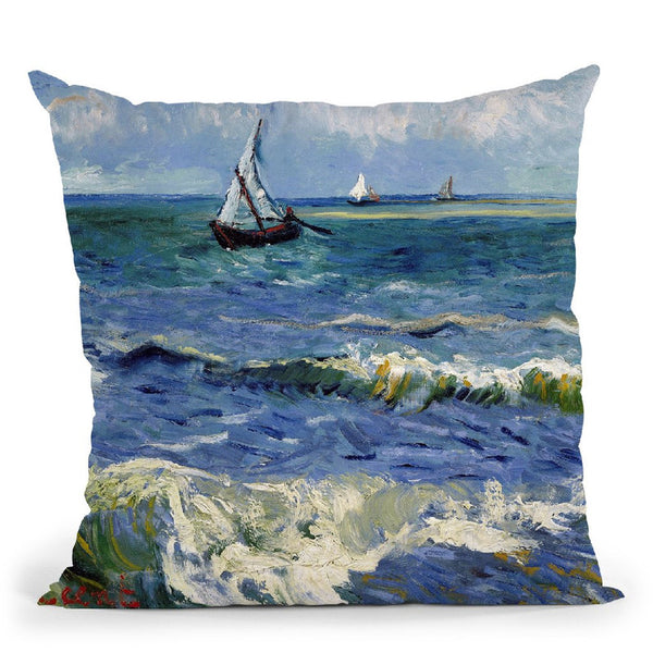 Seascape Near Les Saintes Marie Throw Pillow By Van Gogh