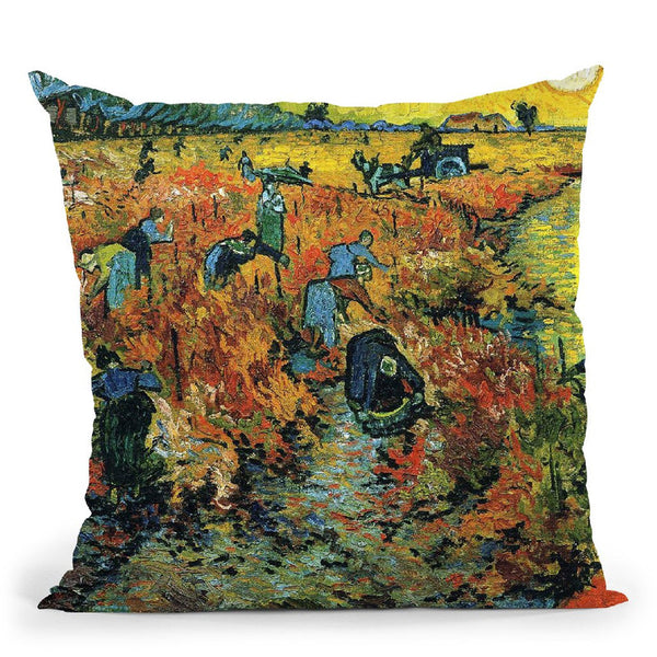 The Red Vineyard Throw Pillow By Van Gogh