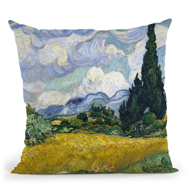 Wheat Field With Cypresses Throw Pillow By Van Gogh