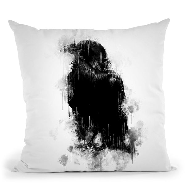 Crow Raven I Throw Pillow By Cornel Vlad - by all about vibe