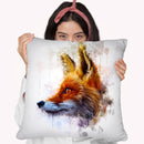 Fox Head Sideways Throw Pillow By Cornel Vlad - by all about vibe