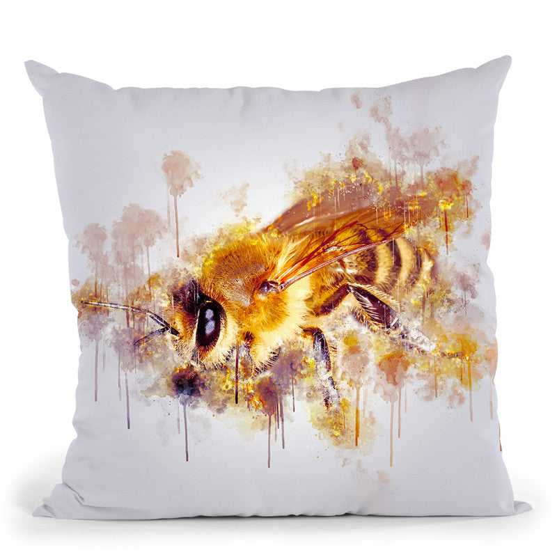 Honey Bee Throw Pillow By Cornel Vlad - by all about vibe