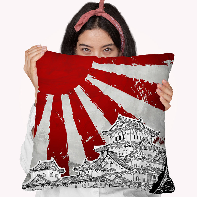 Japanese Palace Throw Pillow By Cornel Vlad - by all about vibe
