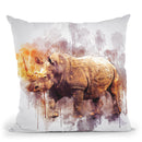 Mighty Rhino Throw Pillow By Cornel Vlad - by all about vibe