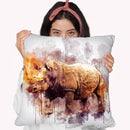 Mighty Rhino Throw Pillow By Cornel Vlad - by all about vibe