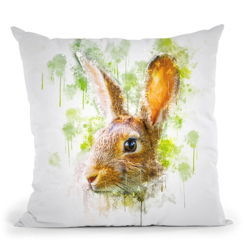 Rabbit Head Throw Pillow By Cornel Vlad - by all about vibe