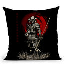 Samurai With Spear Warrior Throw Pillow By Cornel Vlad
