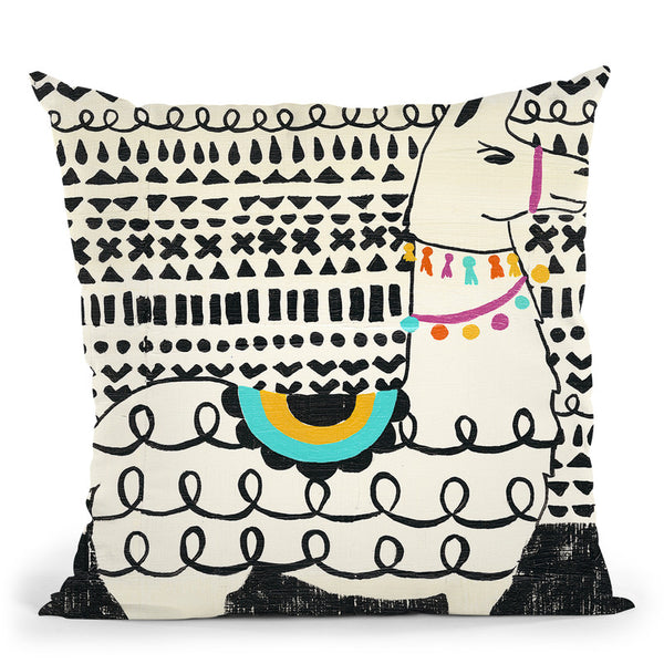 Party Llama I Throw Pillow By World Art Group