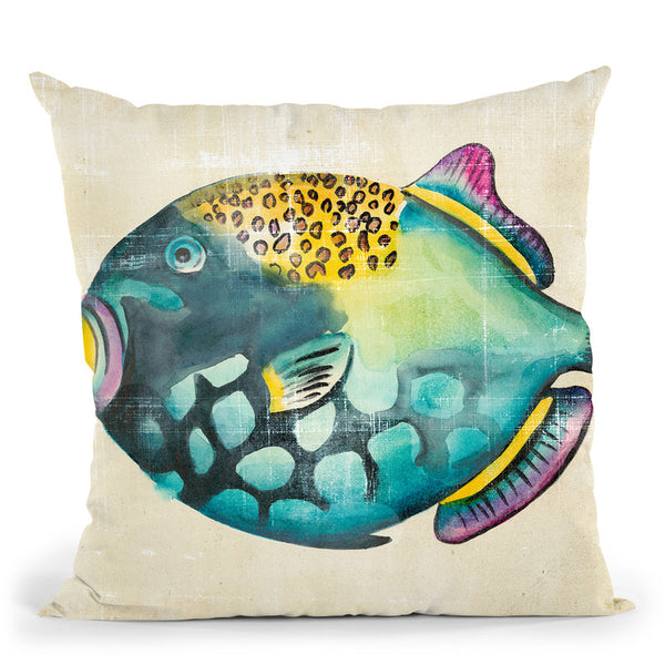Aquarium Fish Iv Throw Pillow By World Art Group