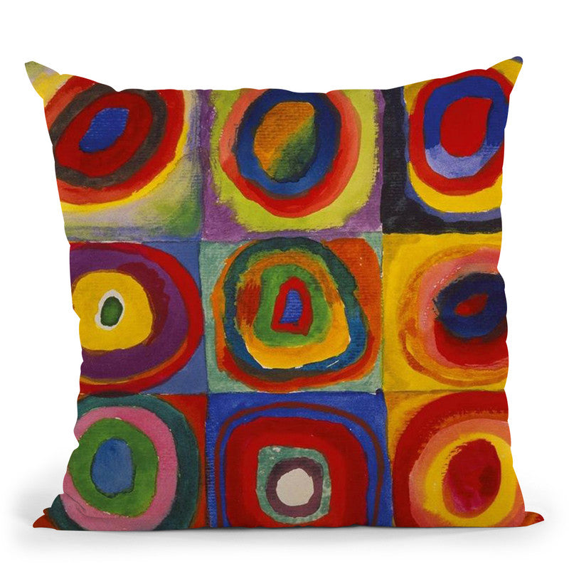 Yellow-Red-Blue Throw Pillow By Wassily Kadinsky