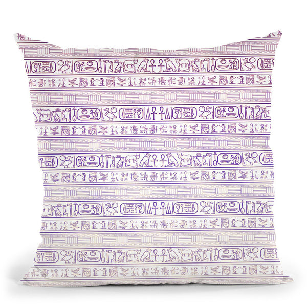 Egyptian Pattern Glyphs - Clear Throw Pillow By Yantart Designs