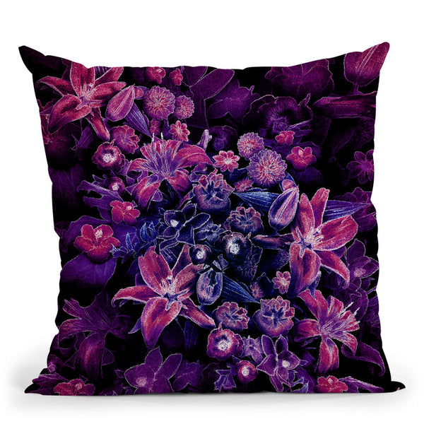 Purple Blooming Night Throw Pillow By Yantart Designs