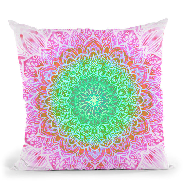 Ornate Mandala - Teal Throw Pillow By Yantart Designs