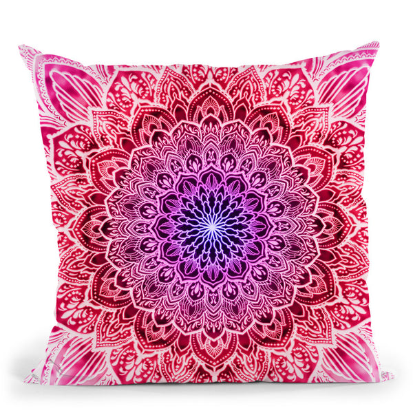 Ornate Mandala - Red Throw Pillow By Yantart Designs
