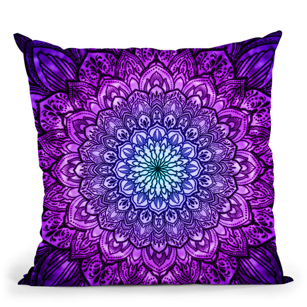 Ornate Mandala - Purple Throw Pillow By Yantart Designs