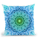 Ornate Mandala - Blue Throw Pillow By Yantart Designs