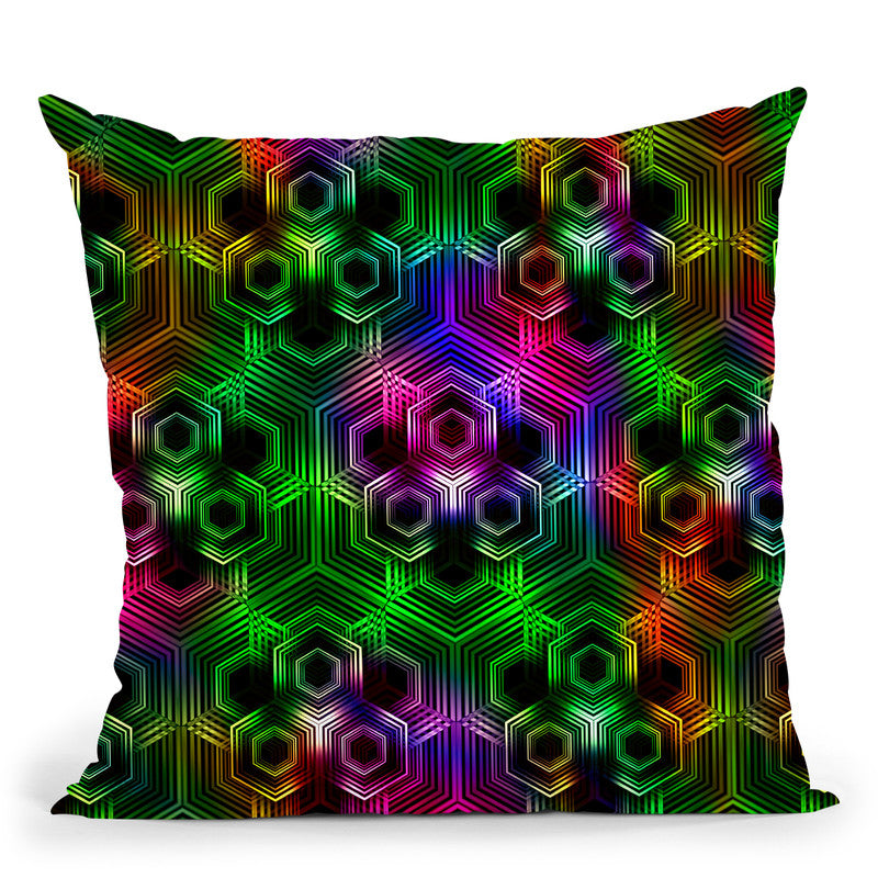 Hexagon Pattern Serie Ix Throw Pillow By Yantart Designs