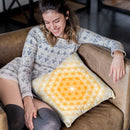 Flower Of Life Pattern - Teal Orange Throw Pillow By Yantart Designs