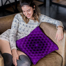 Flower Of Life Pattern - Dark Purple Throw Pillow By Yantart Designs