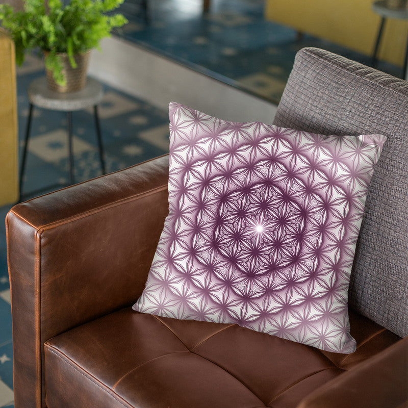 Flower Of Life Pattern - Clear Green Throw Pillow By Yantart Designs
