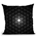 Flower Of Life Pattern - Black Throw Pillow By Yantart Designs