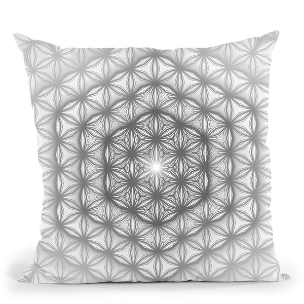 Flower Of Life Pattern - White Throw Pillow By Yantart Designs
